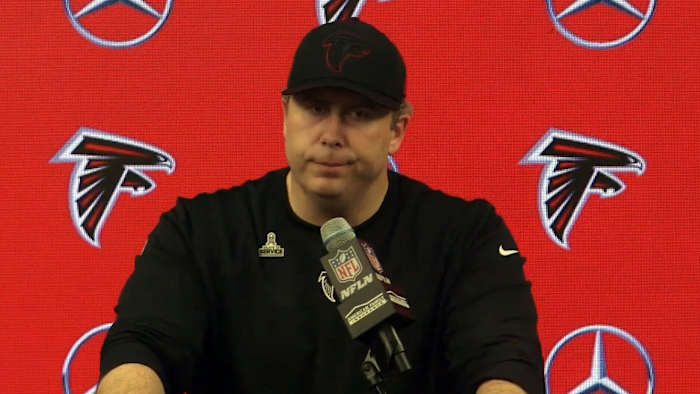 Arthur Smith Podium after Patriots